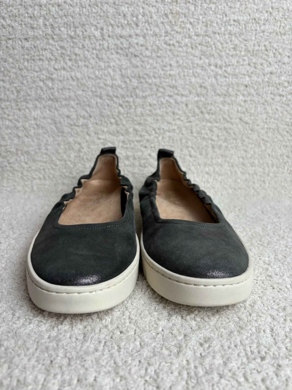 Vionic Shoes Womens 8 Uptown Ballet‎ Slip On Leather in Polluted Silver Shimmer